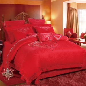 红富士生态家纺 幸福婚庆系列中国风喜庆床上用品十二件套 龙凤呈祥